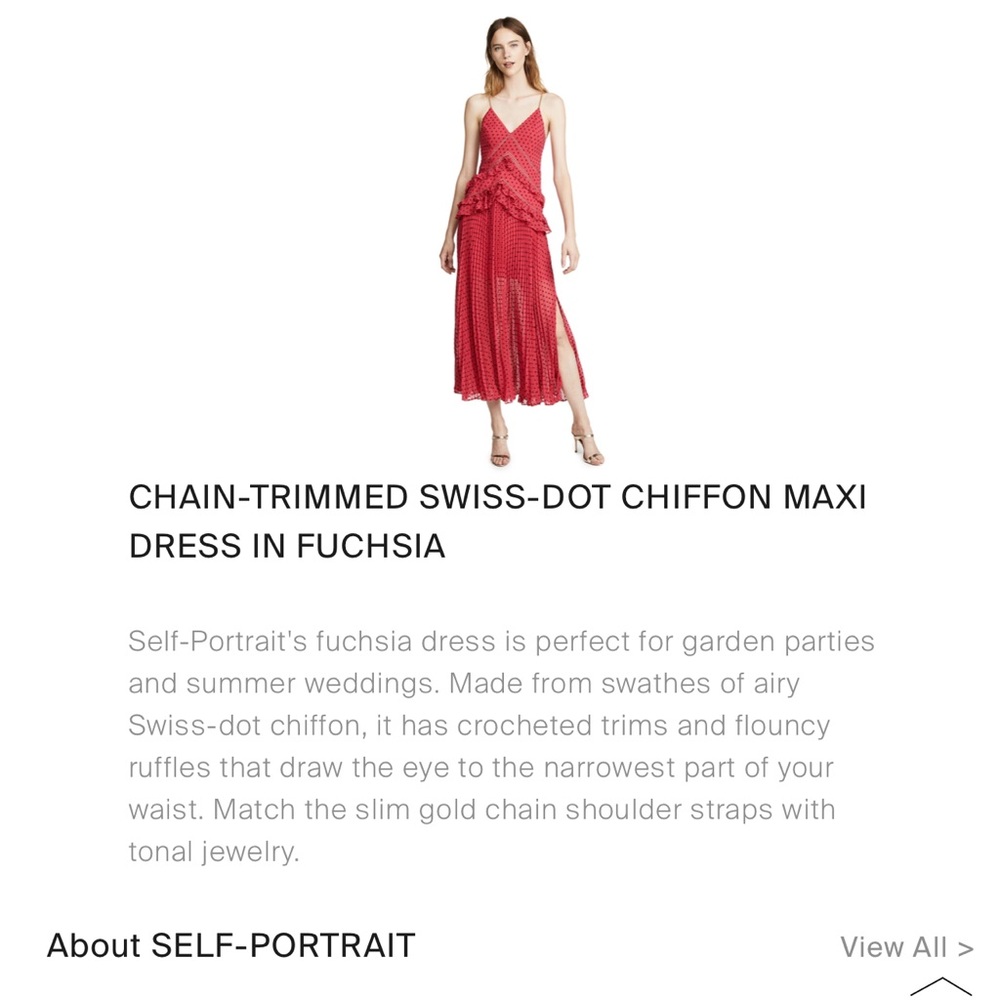 NWT. Never worn fuschia shiffon dress. - Picture 5 of 5